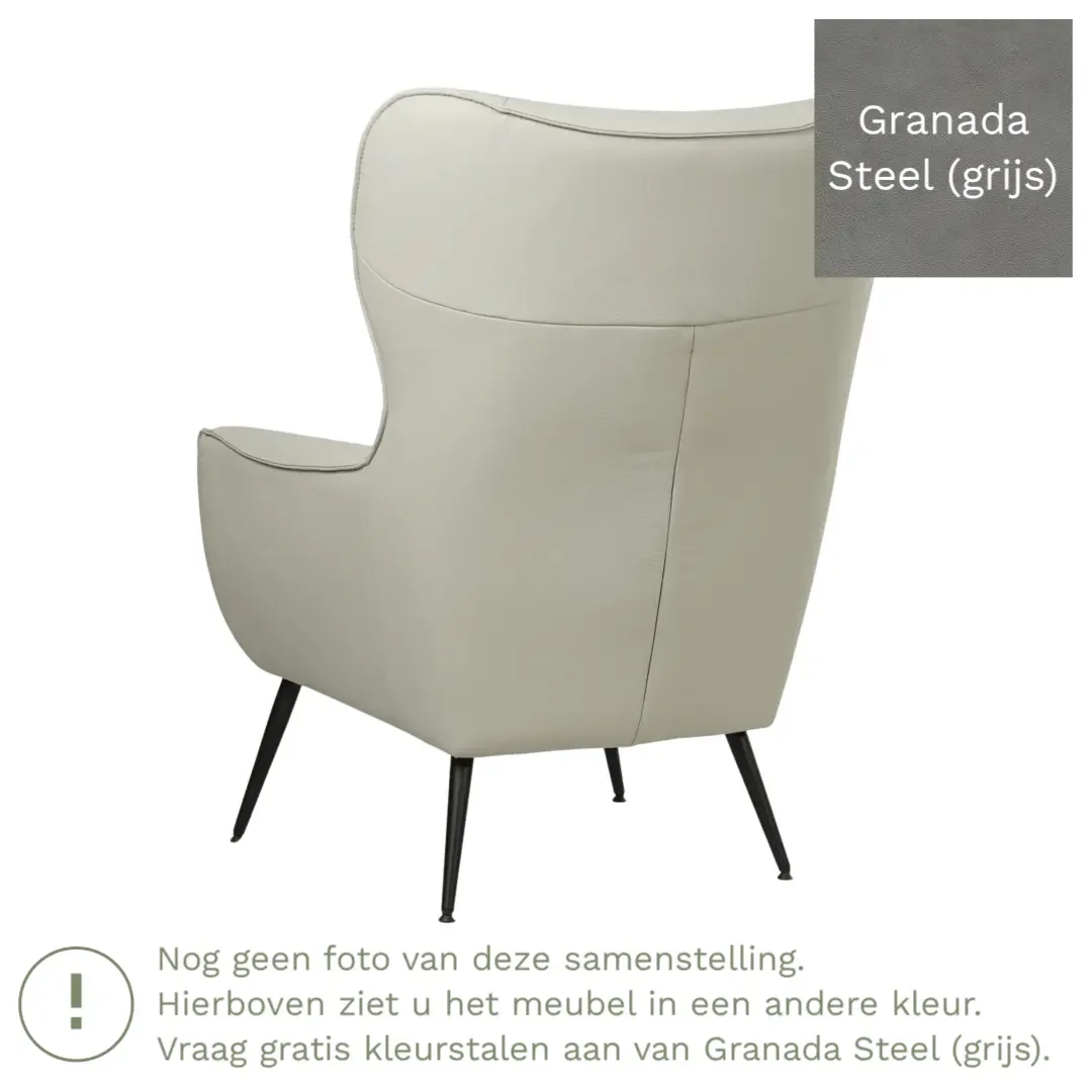 afbeelding van Leren fauteuil Flair - Granada Steel (grijs)