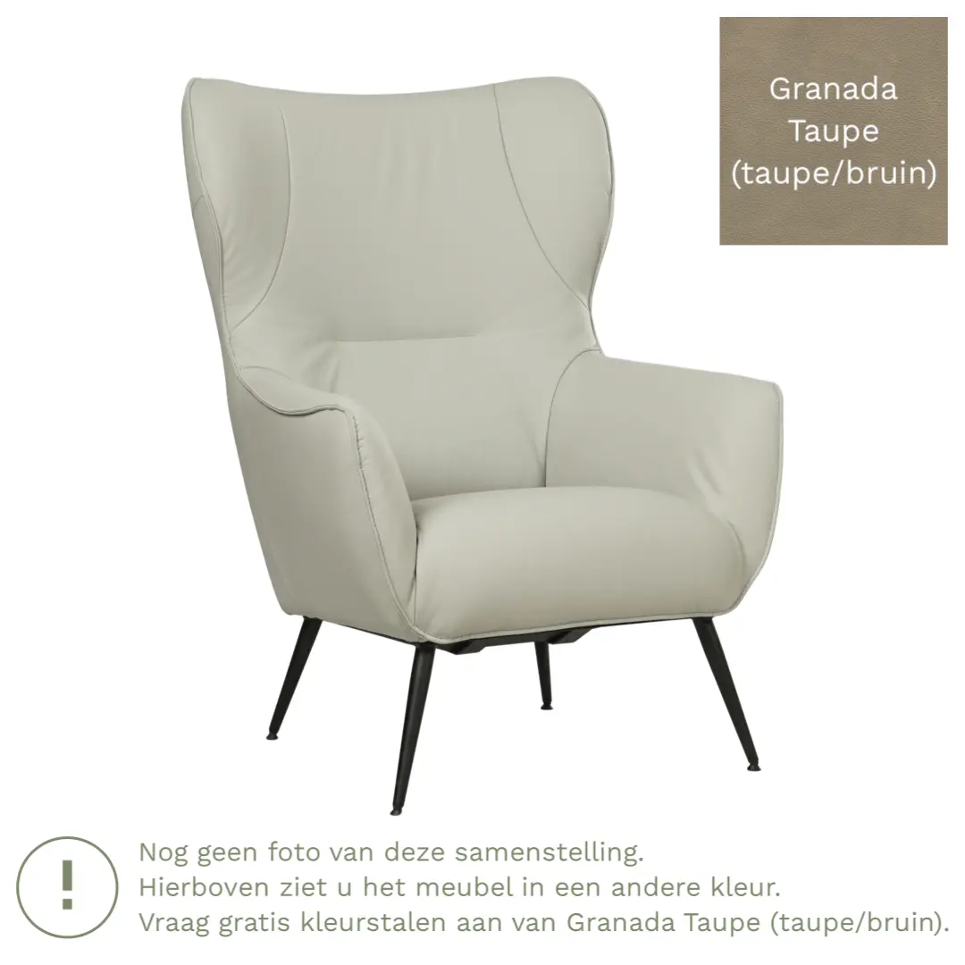 afbeelding van Leren fauteuil Flair - Granada Taupe (taupe/bruin)