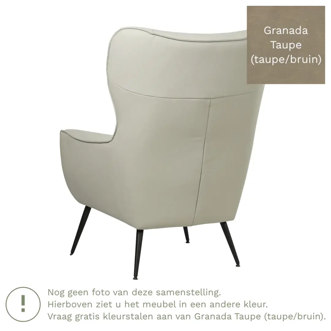 afbeelding van Leren fauteuil Flair - Granada Taupe (taupe/bruin)