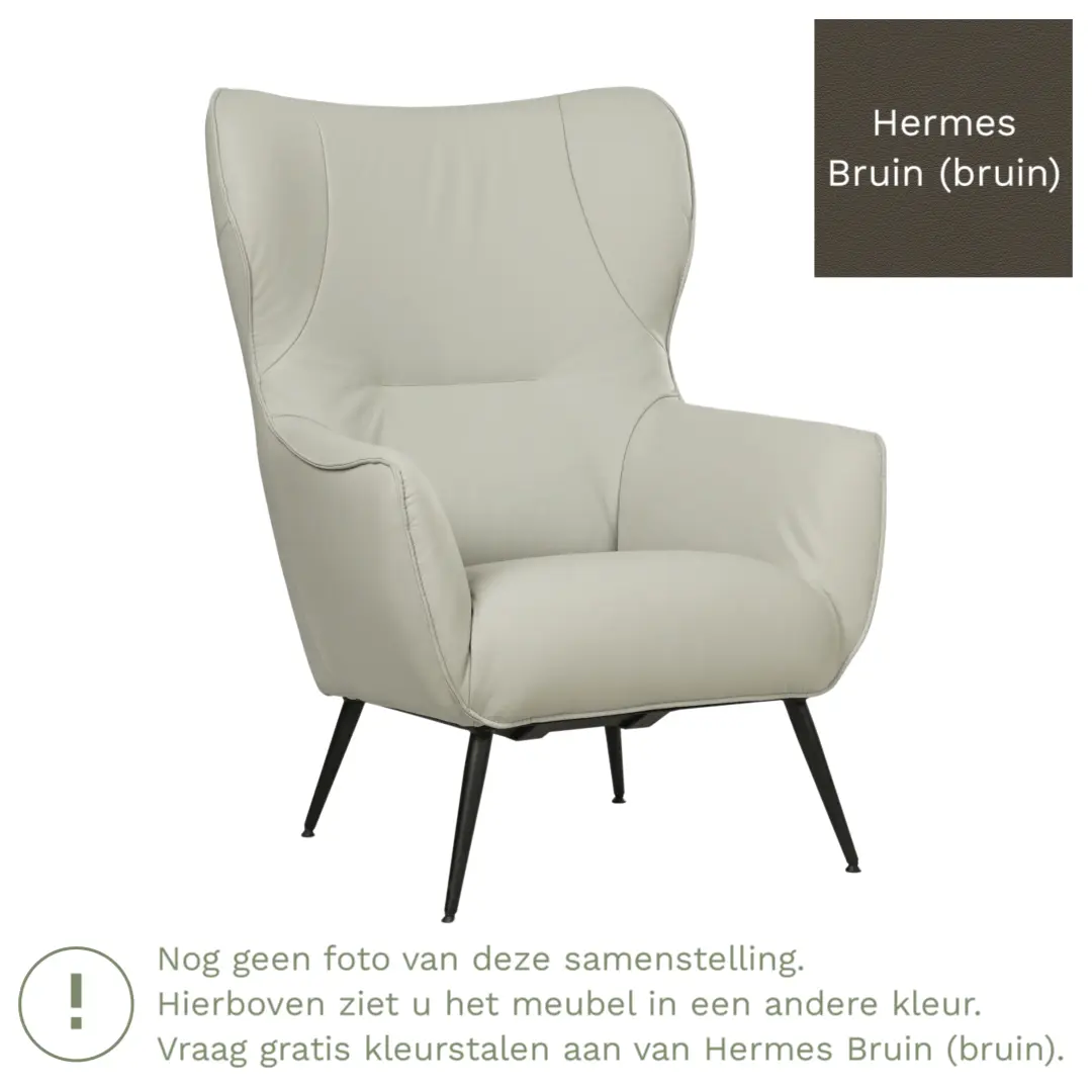 afbeelding van Leren fauteuil Flair - Hermes Bruin (bruin)