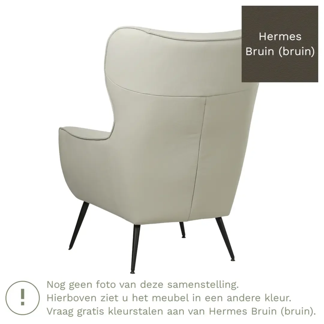 afbeelding van Leren fauteuil Flair - Hermes Bruin (bruin)
