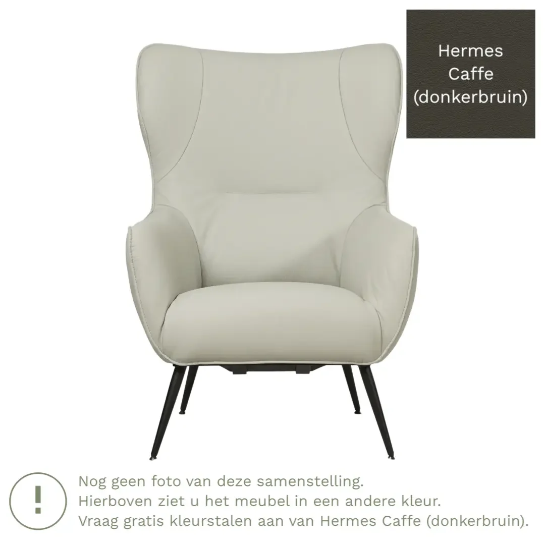 afbeelding van Leren fauteuil Flair - Hermes Caffe (donkerbruin)