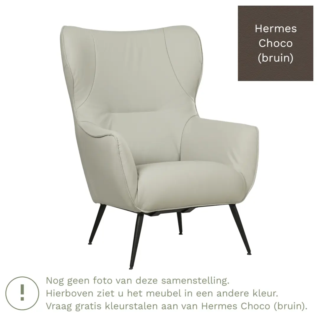 afbeelding van Leren fauteuil Flair - Hermes Choco (bruin)