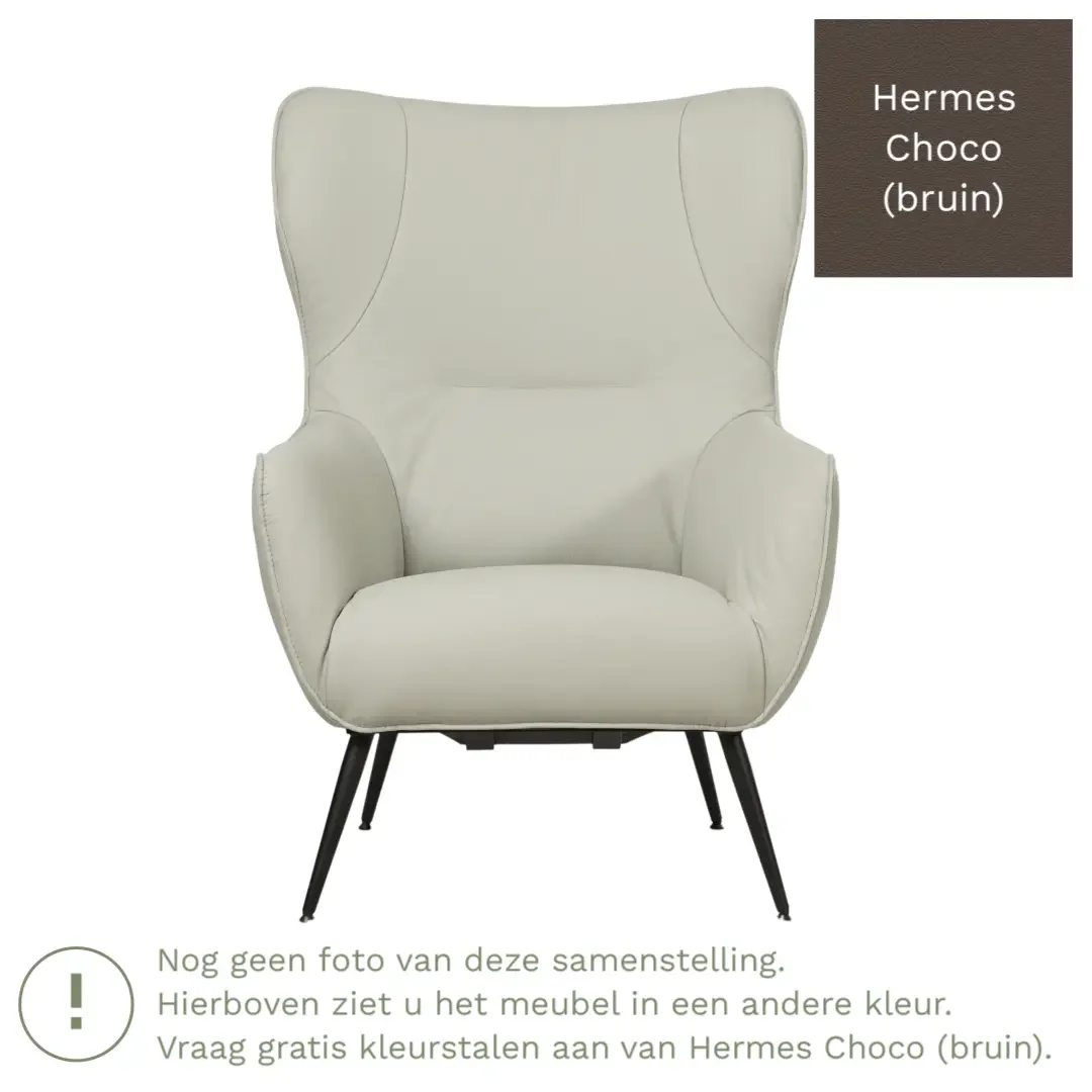 afbeelding van Leren fauteuil Flair - Hermes Choco (bruin)