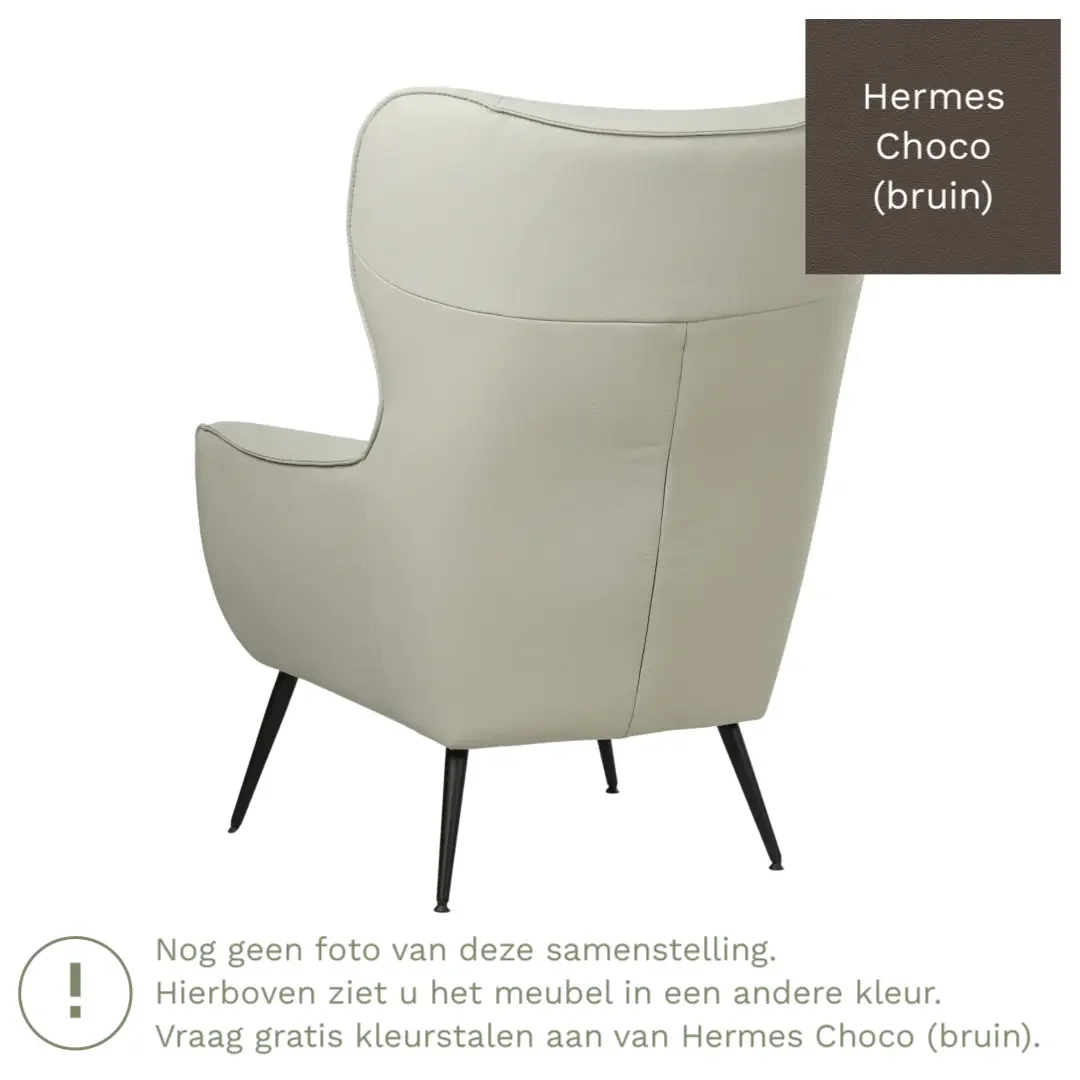 afbeelding van Leren fauteuil Flair - Hermes Choco (bruin)