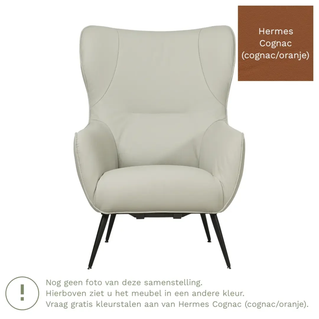 afbeelding van Leren fauteuil Flair - Hermes Cognac (cognac/oranje)