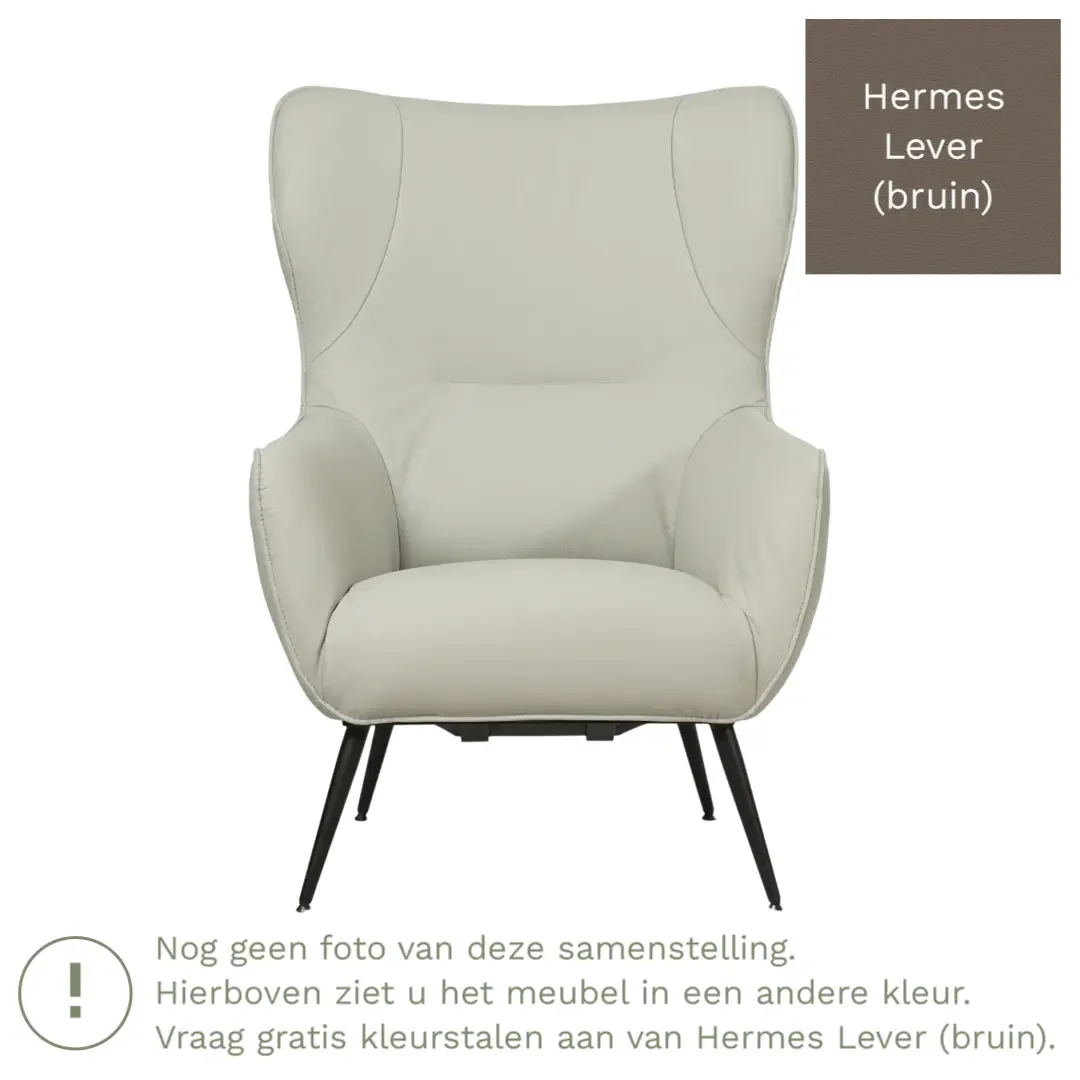 afbeelding van Leren fauteuil Flair - Hermes Lever (bruin)