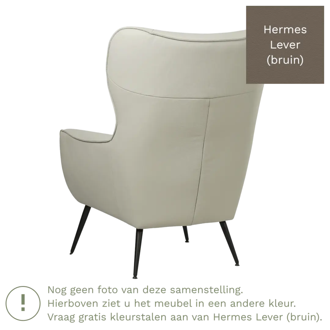 afbeelding van Leren fauteuil Flair - Hermes Lever (bruin)