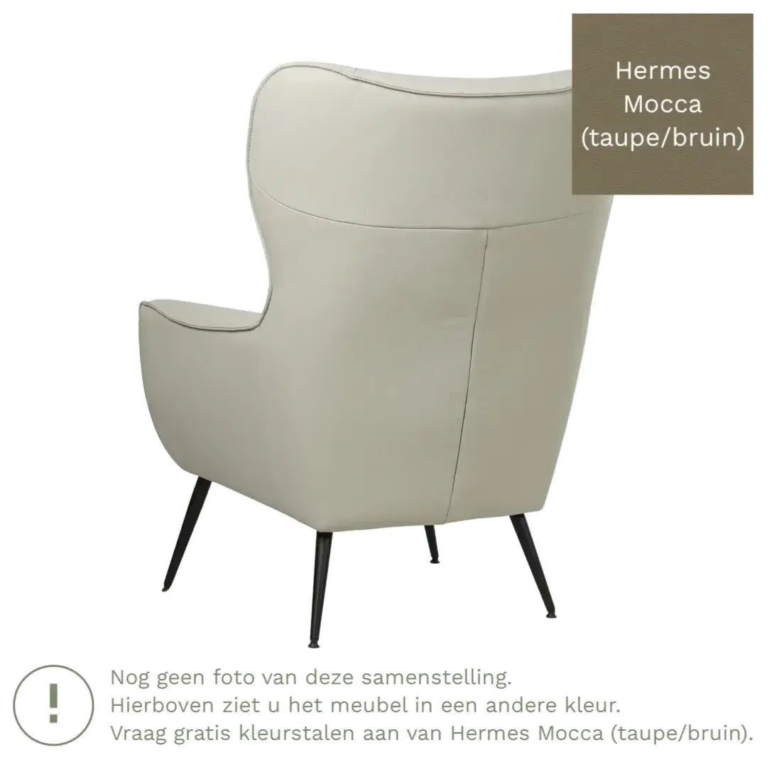 afbeelding van Leren fauteuil Flair - Hermes Mocca (taupe/bruin)