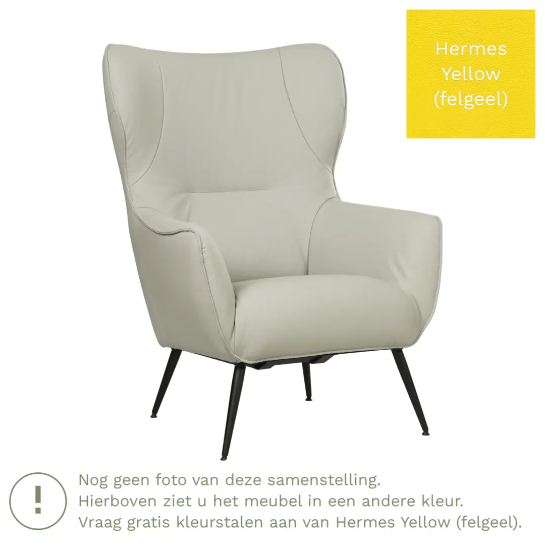 afbeelding van Leren fauteuil Flair - Hermes Yellow (felgeel)