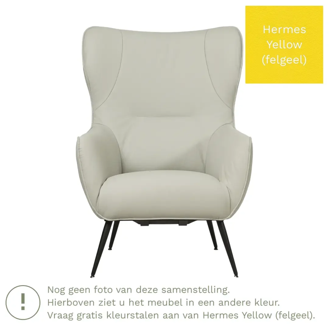 afbeelding van Leren fauteuil Flair - Hermes Yellow (felgeel)