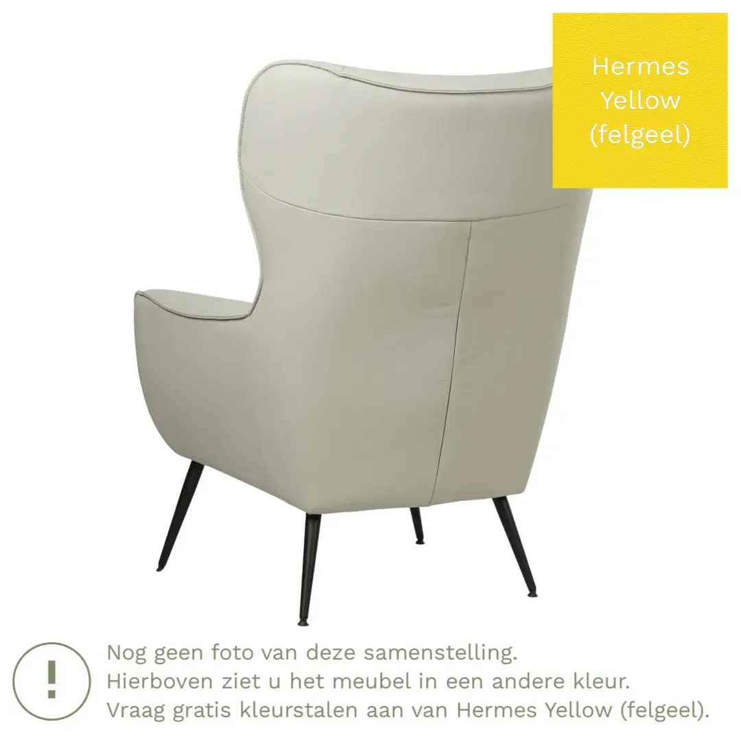 afbeelding van Leren fauteuil Flair - Hermes Yellow (felgeel)