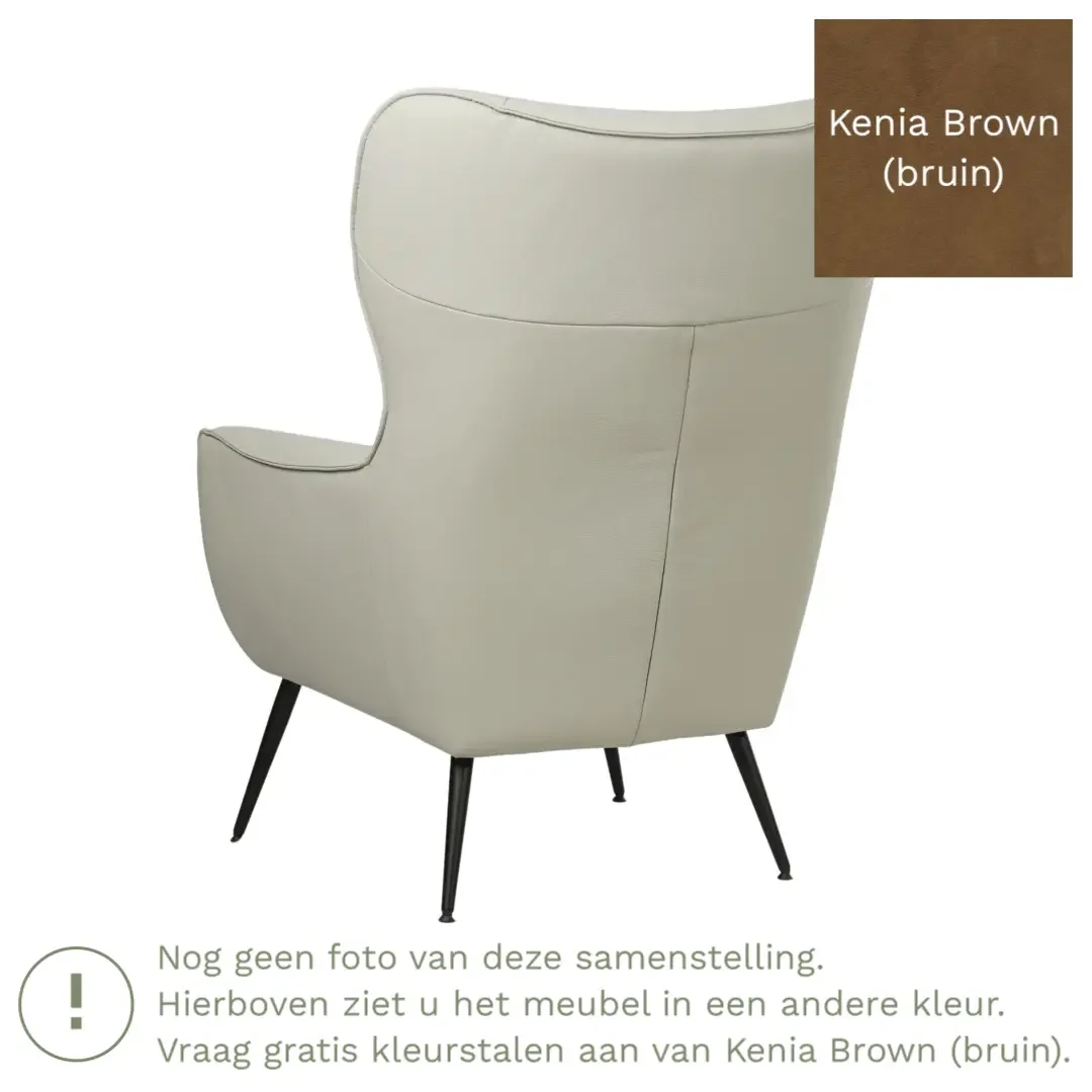 afbeelding van Leren fauteuil Flair - Kenia Brown (bruin)