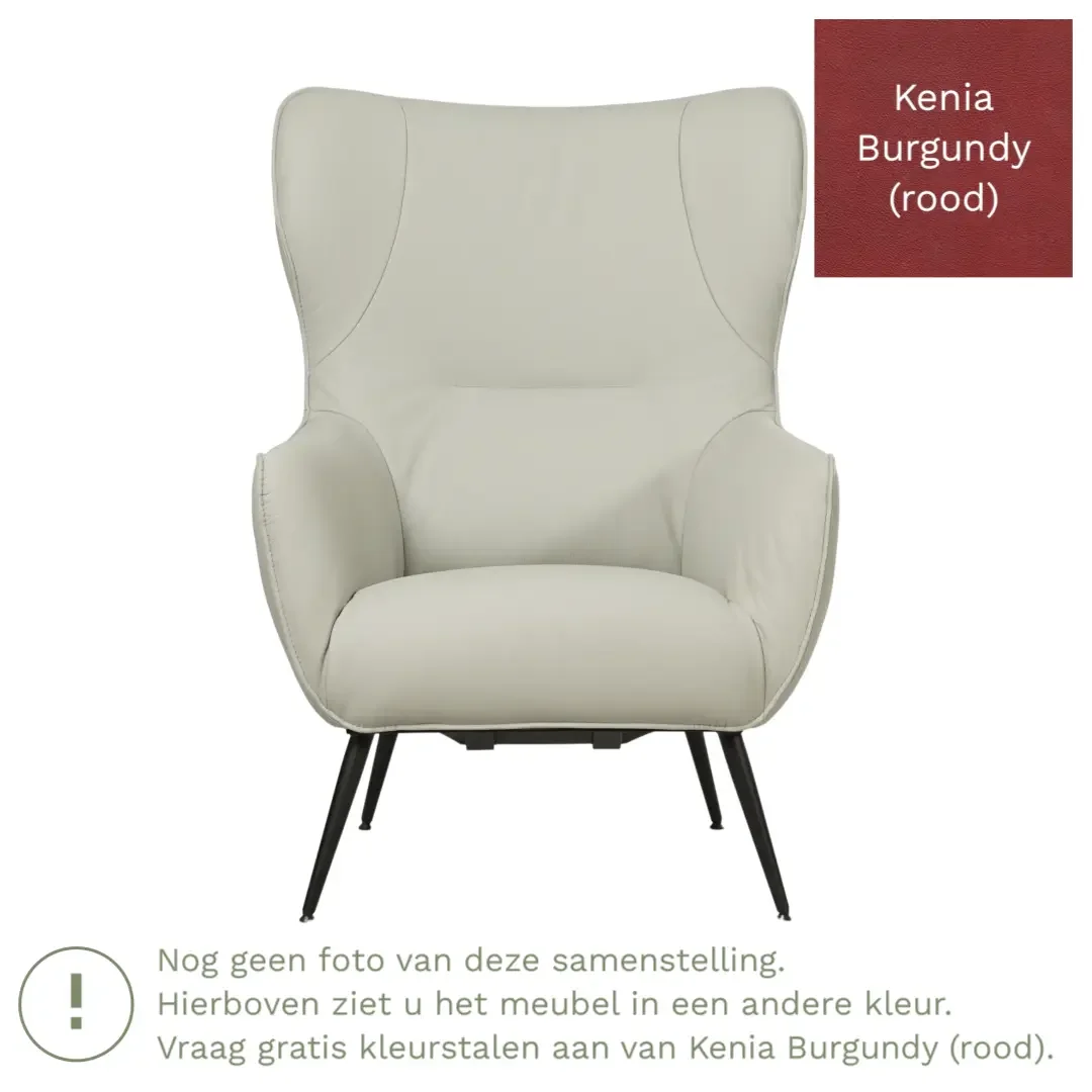 afbeelding van Leren fauteuil Flair - Kenia Burgundy (rood)