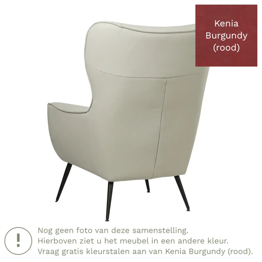 afbeelding van Leren fauteuil Flair - Kenia Burgundy (rood)