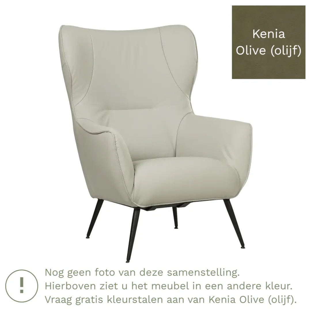 afbeelding van Leren fauteuil Flair - Kenia Olive (olijf)