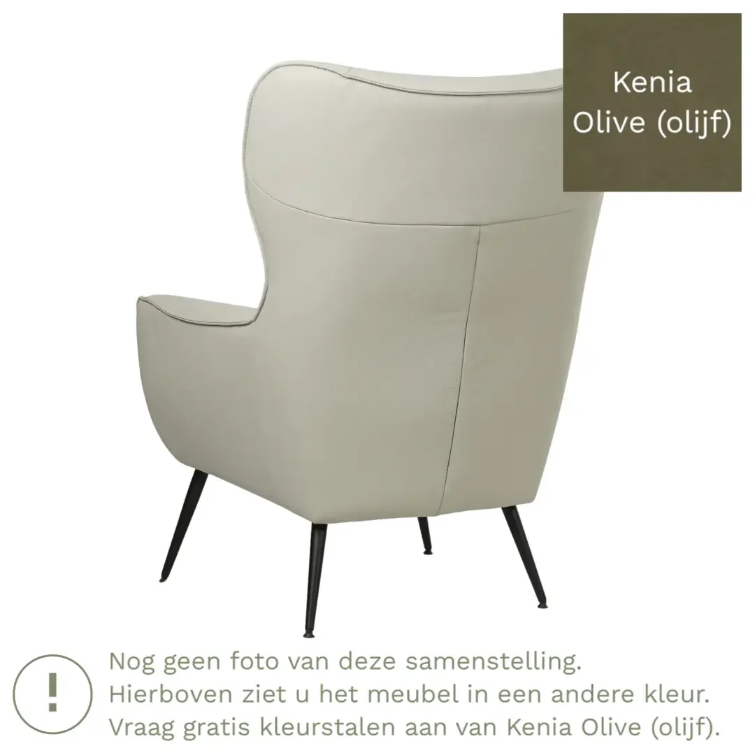 afbeelding van Leren fauteuil Flair - Kenia Olive (olijf)