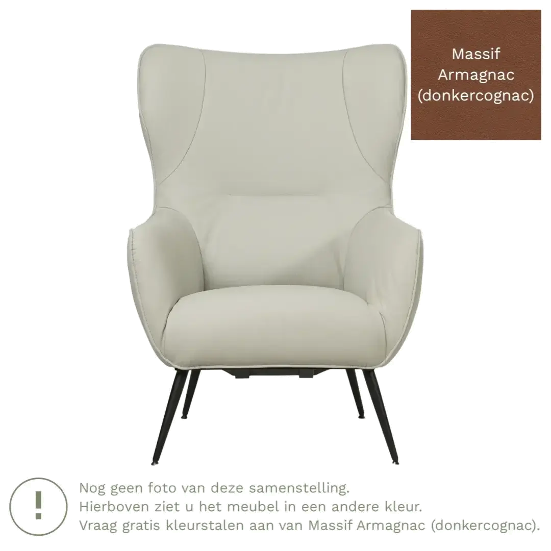 afbeelding van Leren fauteuil Flair - Massif Armagnac (donkercognac)