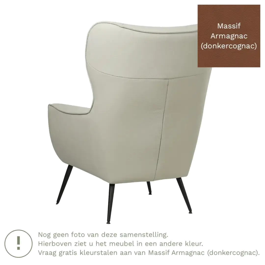 afbeelding van Leren fauteuil Flair - Massif Armagnac (donkercognac)