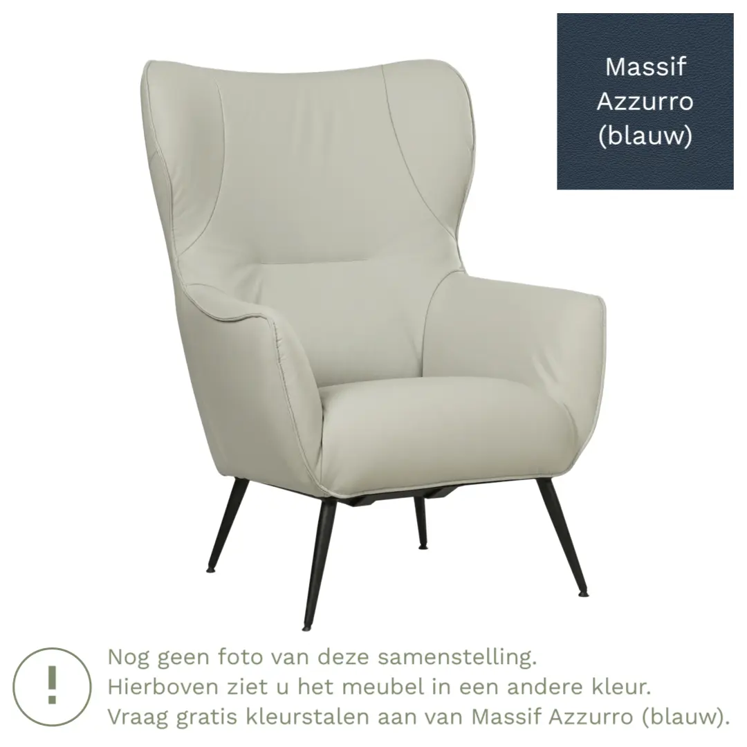 afbeelding van Leren fauteuil Flair - Massif Azzurro (blauw)