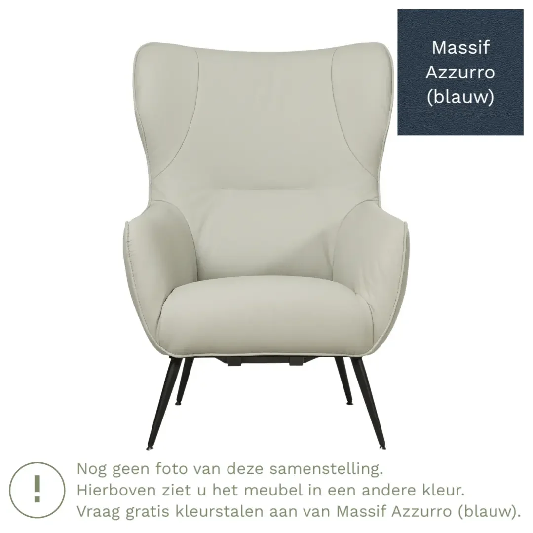 afbeelding van Leren fauteuil Flair - Massif Azzurro (blauw)