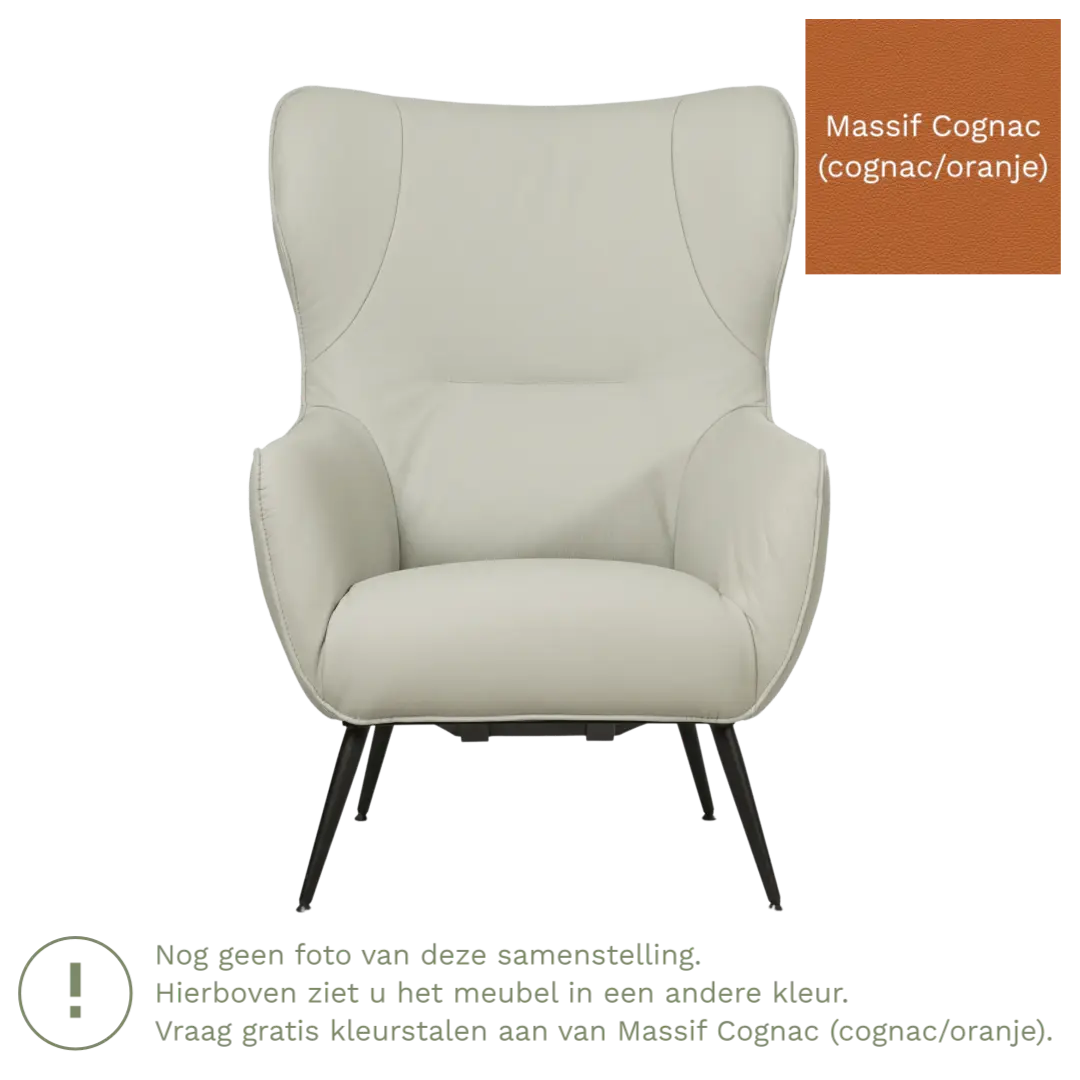 afbeelding van Leren fauteuil Flair - Massif Cognac (cognac/oranje)
