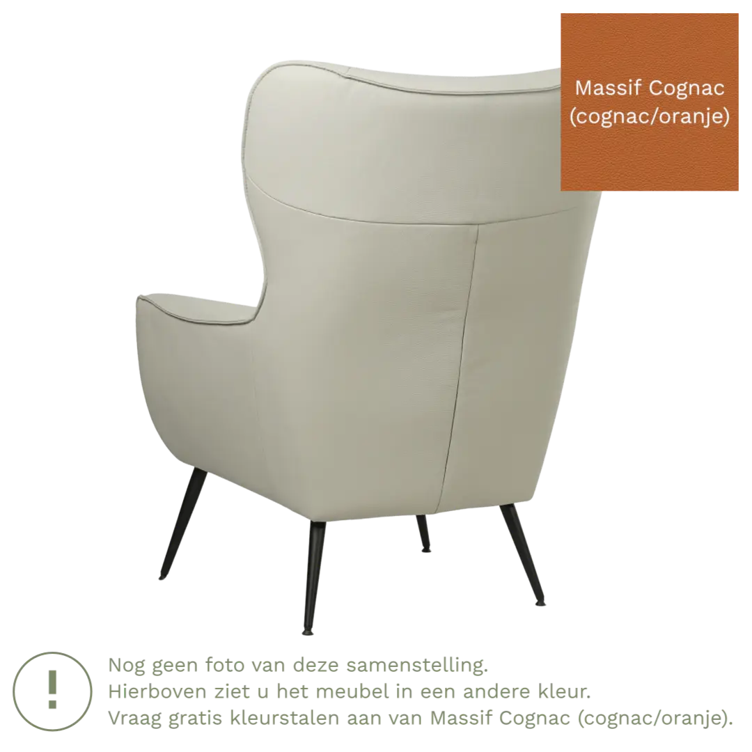 afbeelding van Leren fauteuil Flair - Massif Cognac (cognac/oranje)