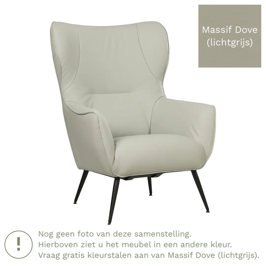 afbeelding van Leren fauteuil Flair - Massif Dove (lichtgrijs)
