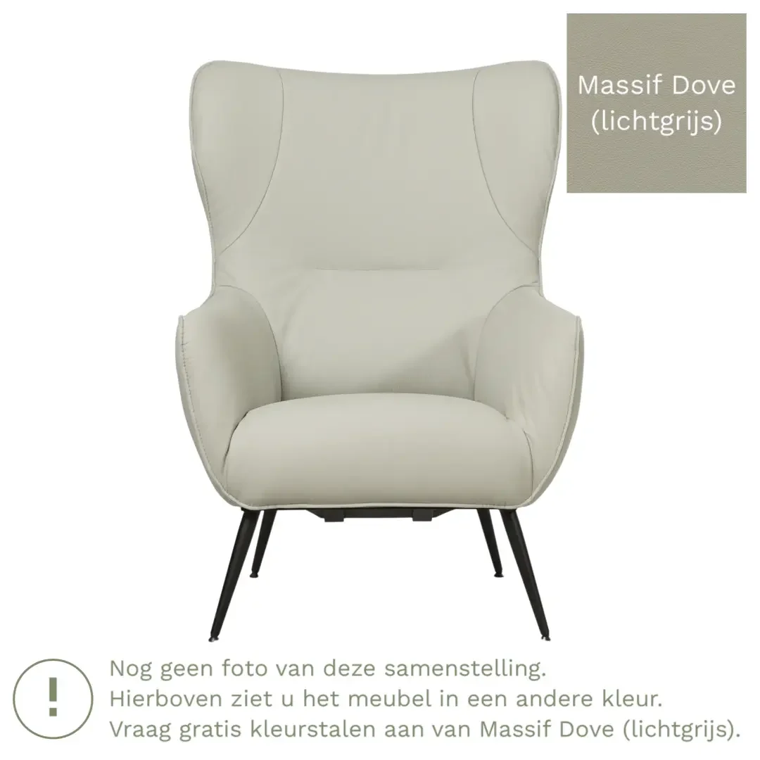 afbeelding van Leren fauteuil Flair - Massif Dove (lichtgrijs)