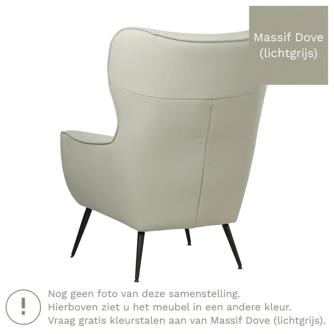 afbeelding van Leren fauteuil Flair - Massif Dove (lichtgrijs)
