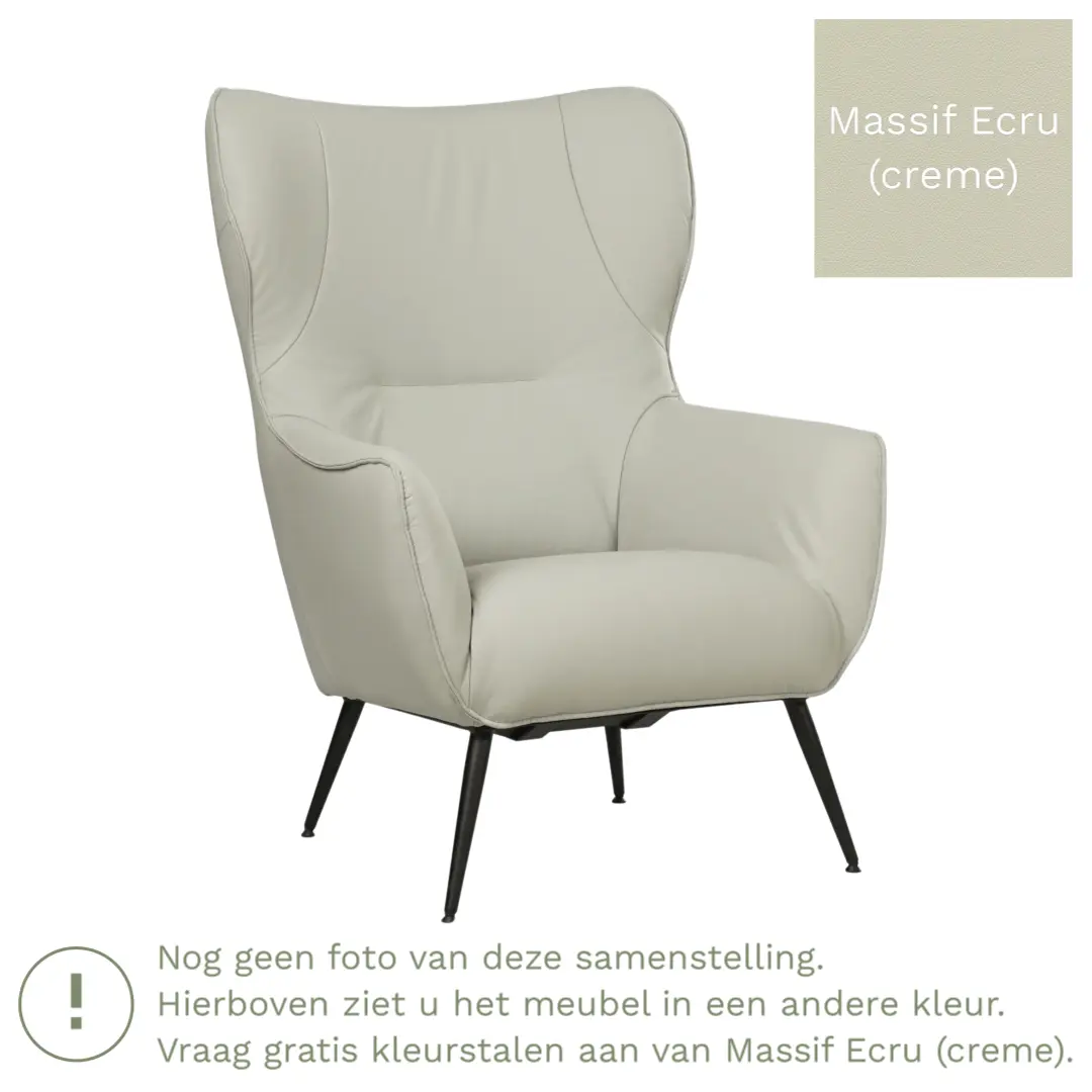 afbeelding van Leren fauteuil Flair - Massif Ecru (crème)