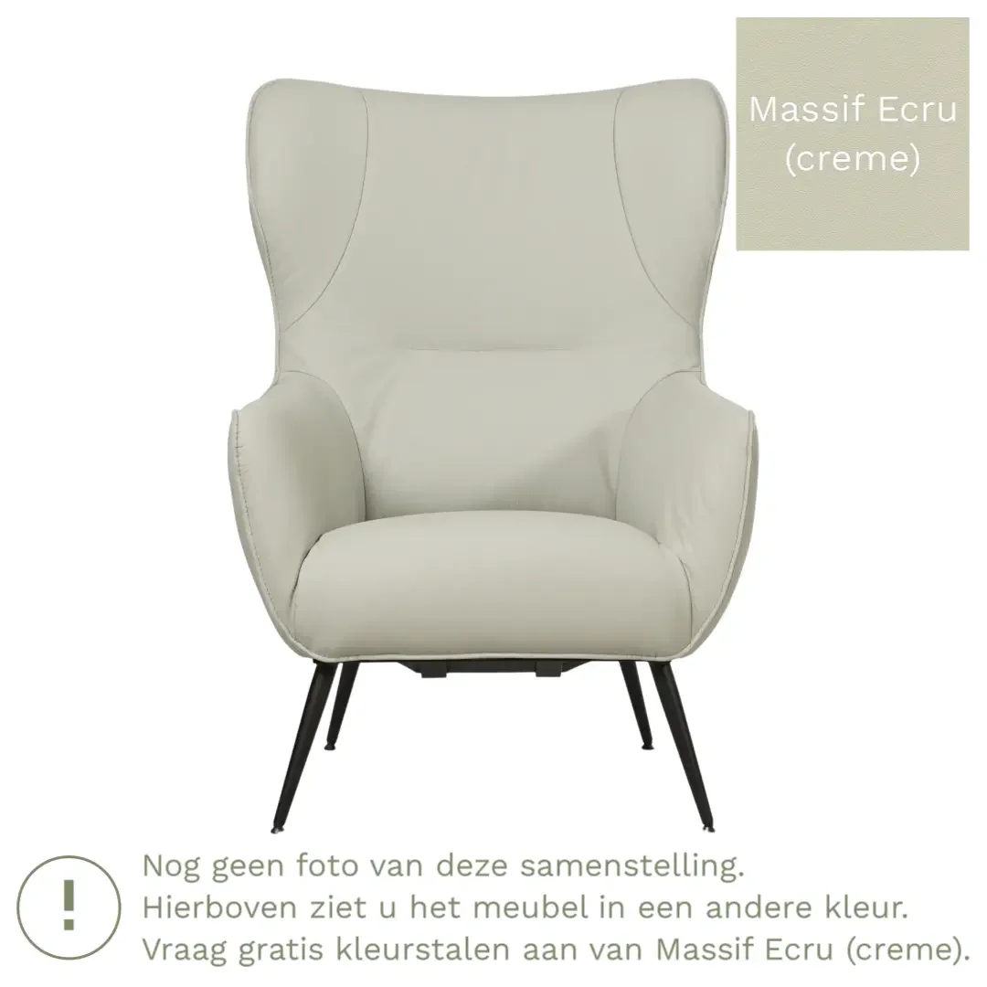afbeelding van Leren fauteuil Flair - Massif Ecru (crème)