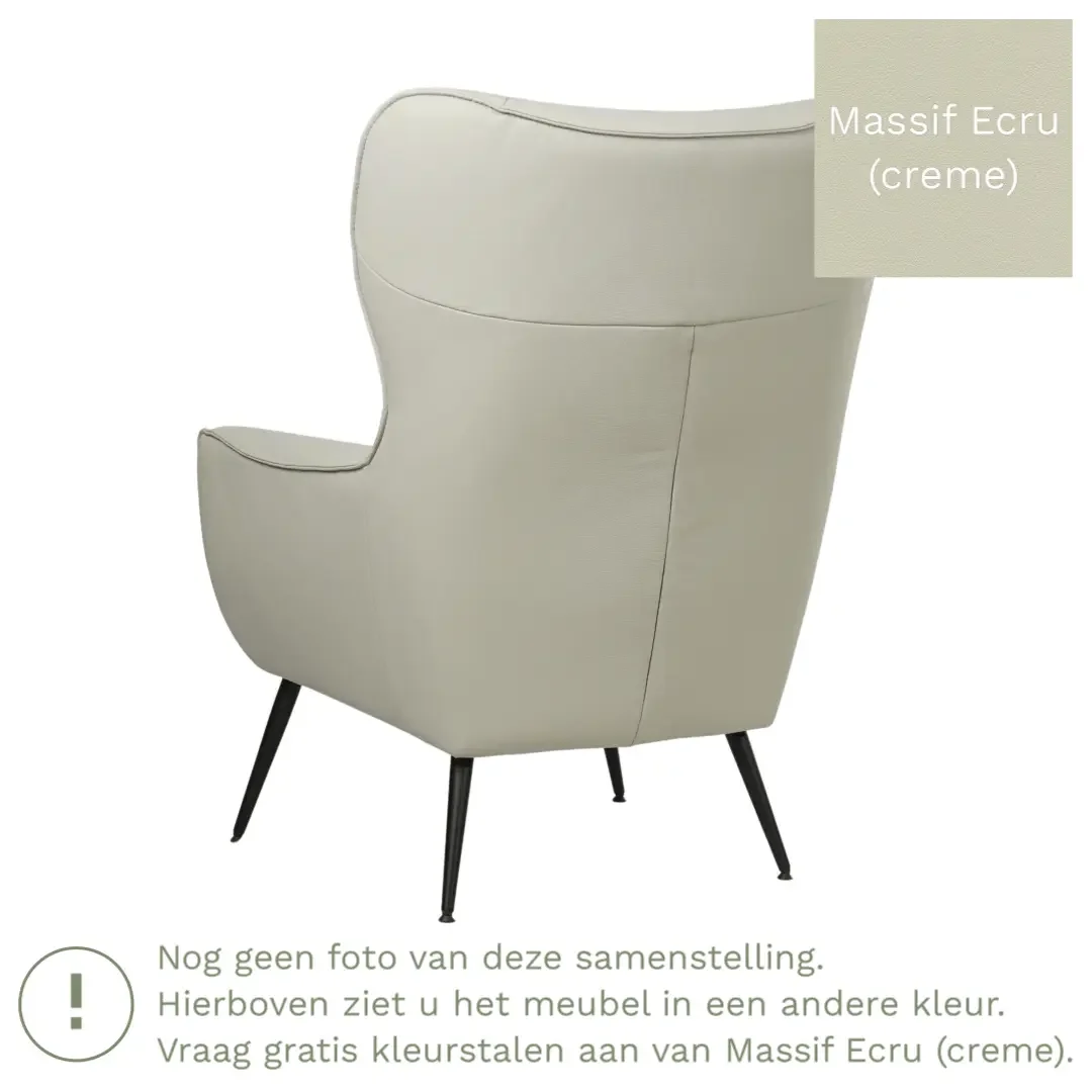 afbeelding van Leren fauteuil Flair - Massif Ecru (crème)