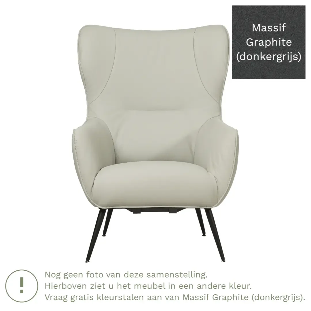 afbeelding van Leren fauteuil Flair - Massif Graphite (donkergrijs)