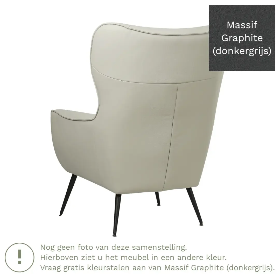 afbeelding van Leren fauteuil Flair - Massif Graphite (donkergrijs)