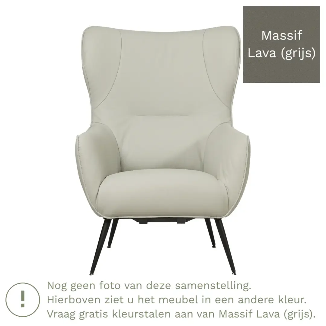afbeelding van Leren fauteuil Flair - Massif Lava (grijs)