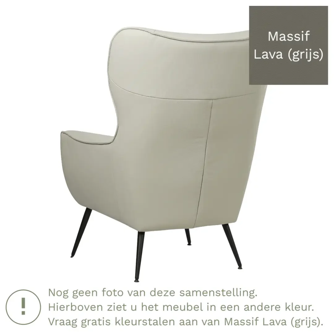 afbeelding van Leren fauteuil Flair - Massif Lava (grijs)