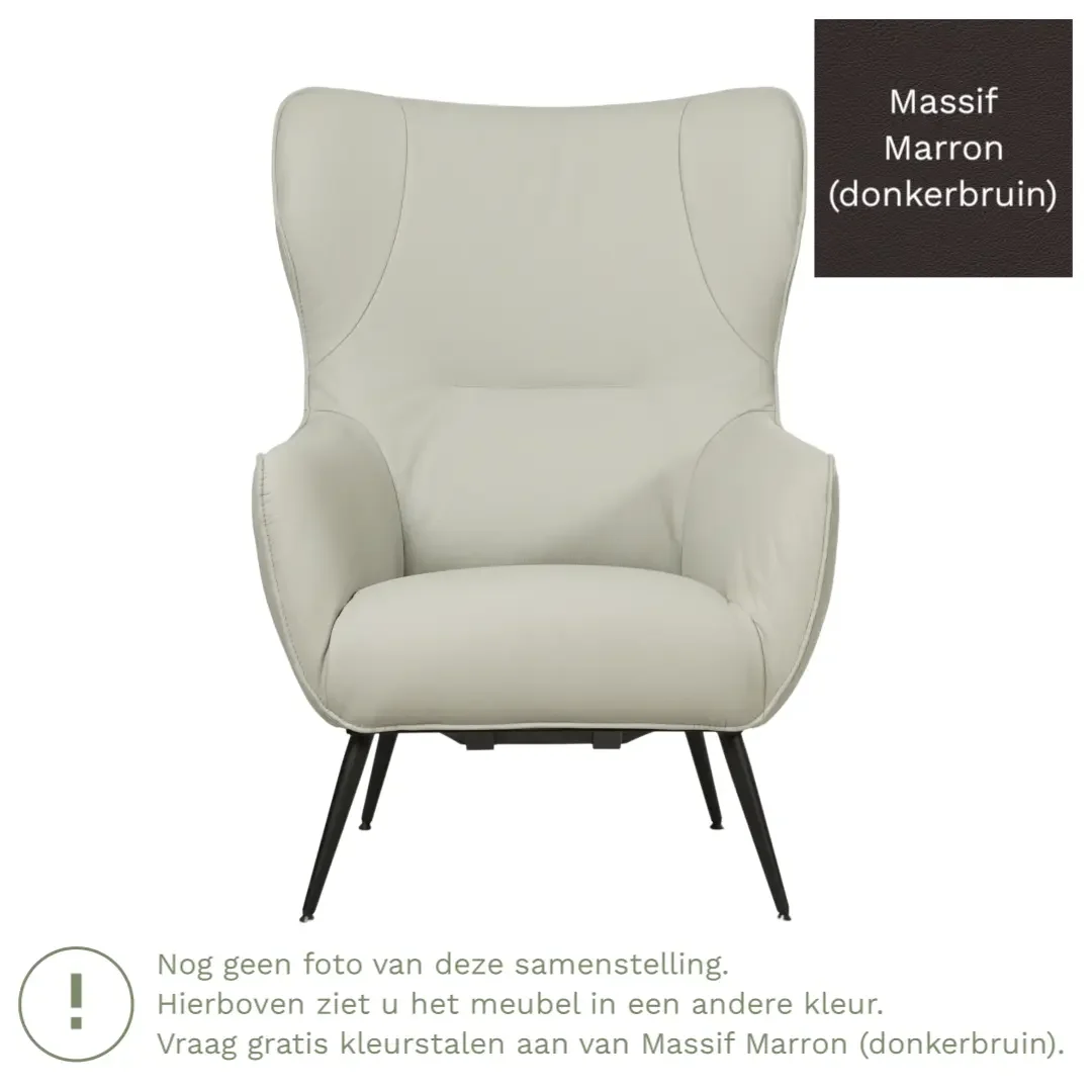 afbeelding van Leren fauteuil Flair - Massif Marron (donkerbruin)