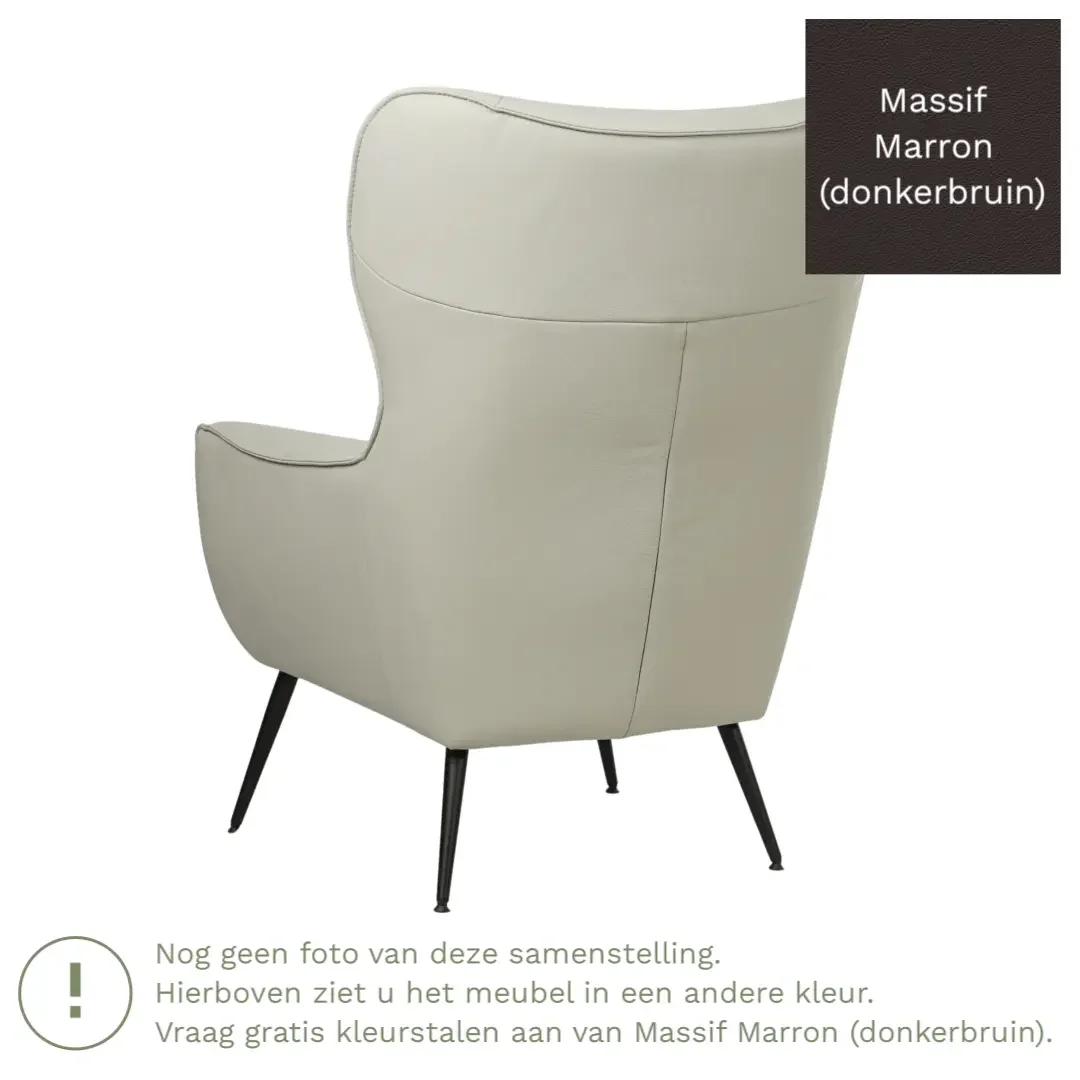 afbeelding van Leren fauteuil Flair - Massif Marron (donkerbruin)