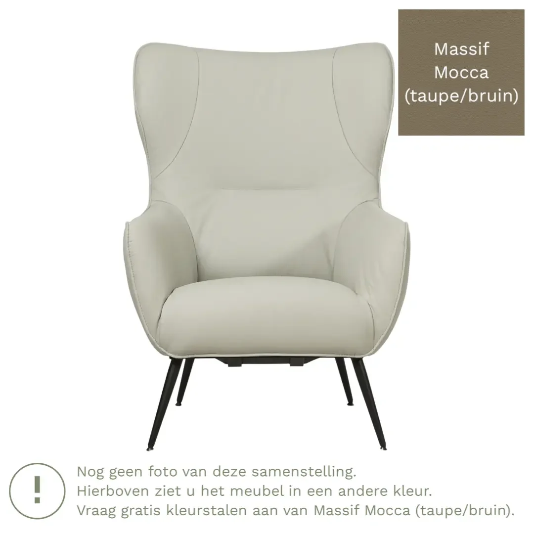 afbeelding van Leren fauteuil Flair - Massif Mocca (taupe/bruin)