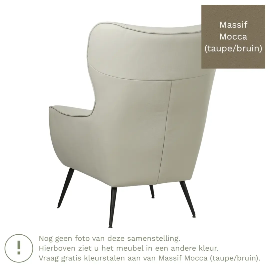 afbeelding van Leren fauteuil Flair - Massif Mocca (taupe/bruin)
