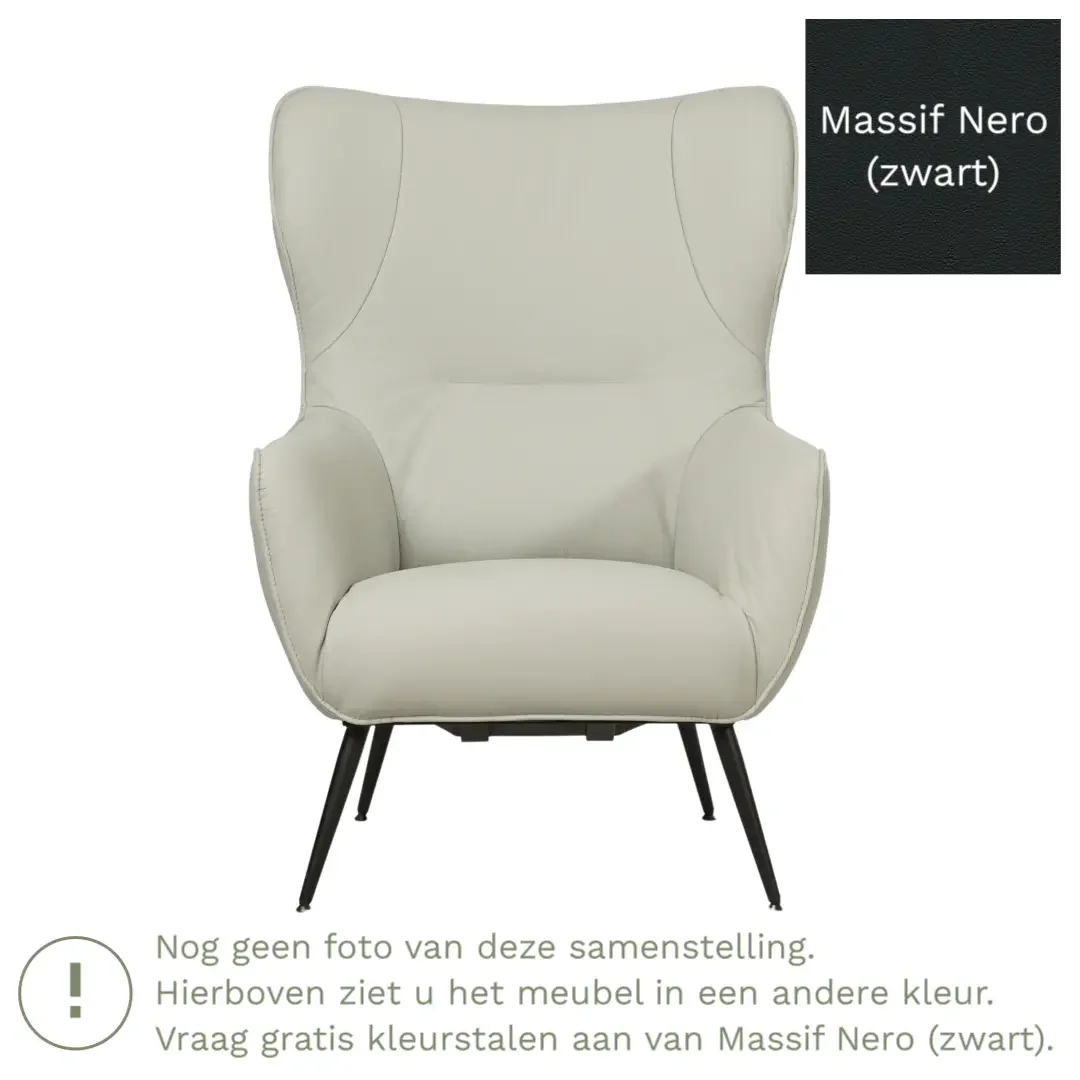 afbeelding van Leren fauteuil Flair - Massif Nero (zwart)