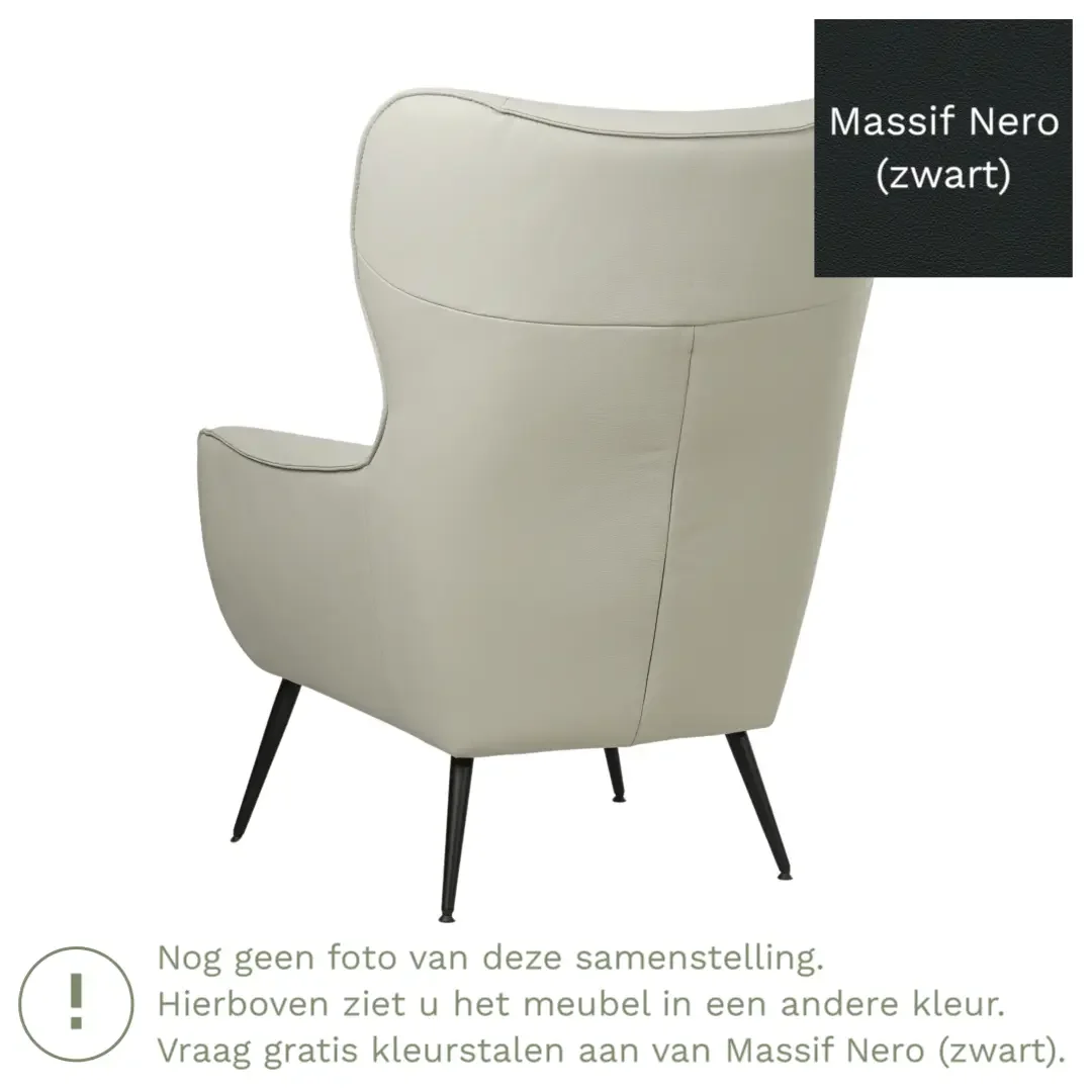 afbeelding van Leren fauteuil Flair - Massif Nero (zwart)