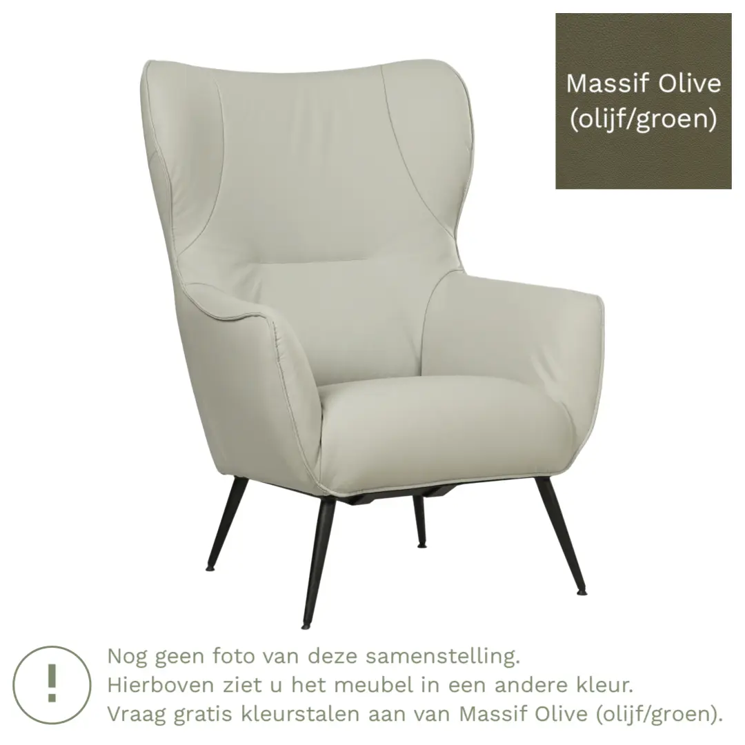 afbeelding van Leren fauteuil Flair - Massif Olive (olijf/groen)