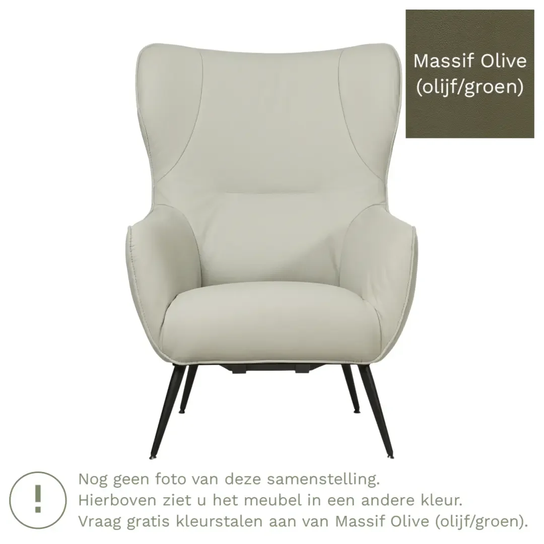 afbeelding van Leren fauteuil Flair - Massif Olive (olijf/groen)