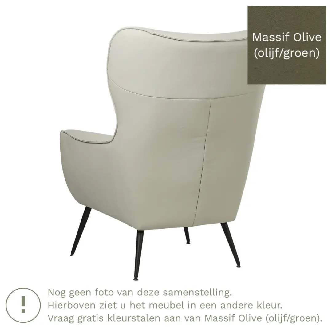 afbeelding van Leren fauteuil Flair - Massif Olive (olijf/groen)