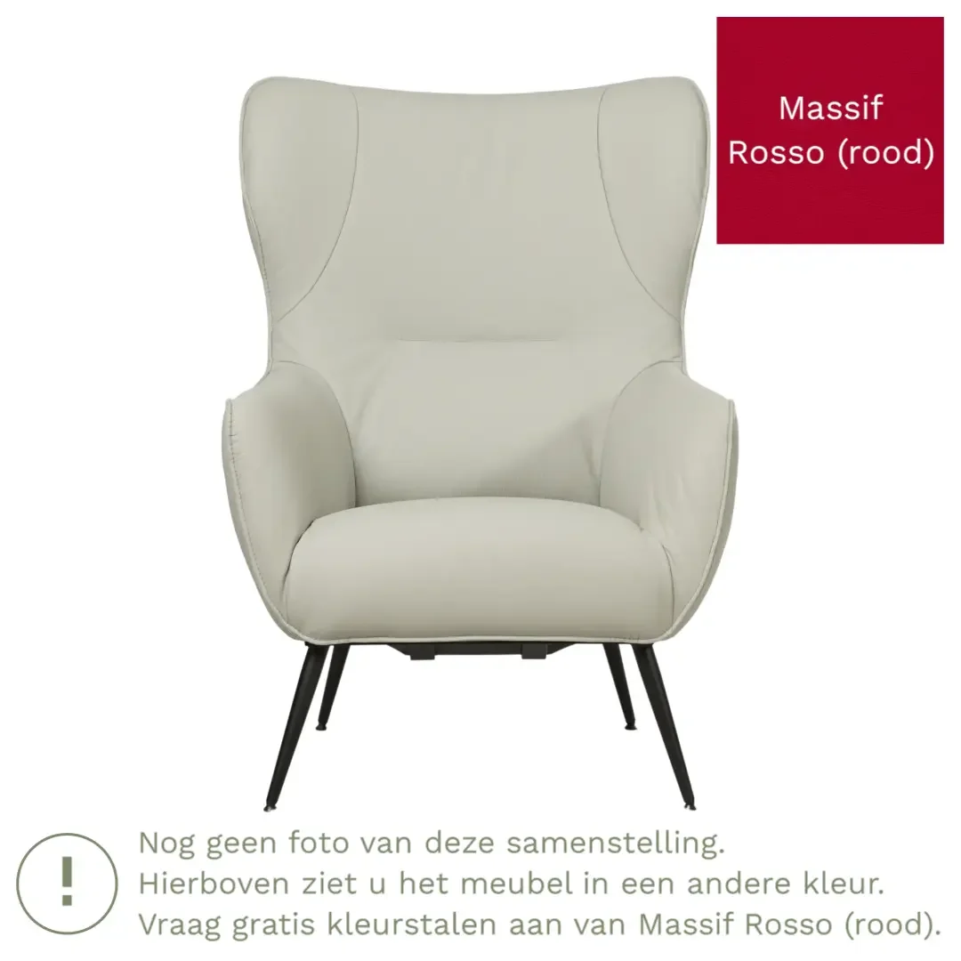 afbeelding van Leren fauteuil Flair - Massif Rosso (rood)