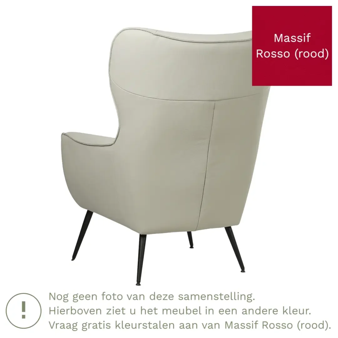 afbeelding van Leren fauteuil Flair - Massif Rosso (rood)
