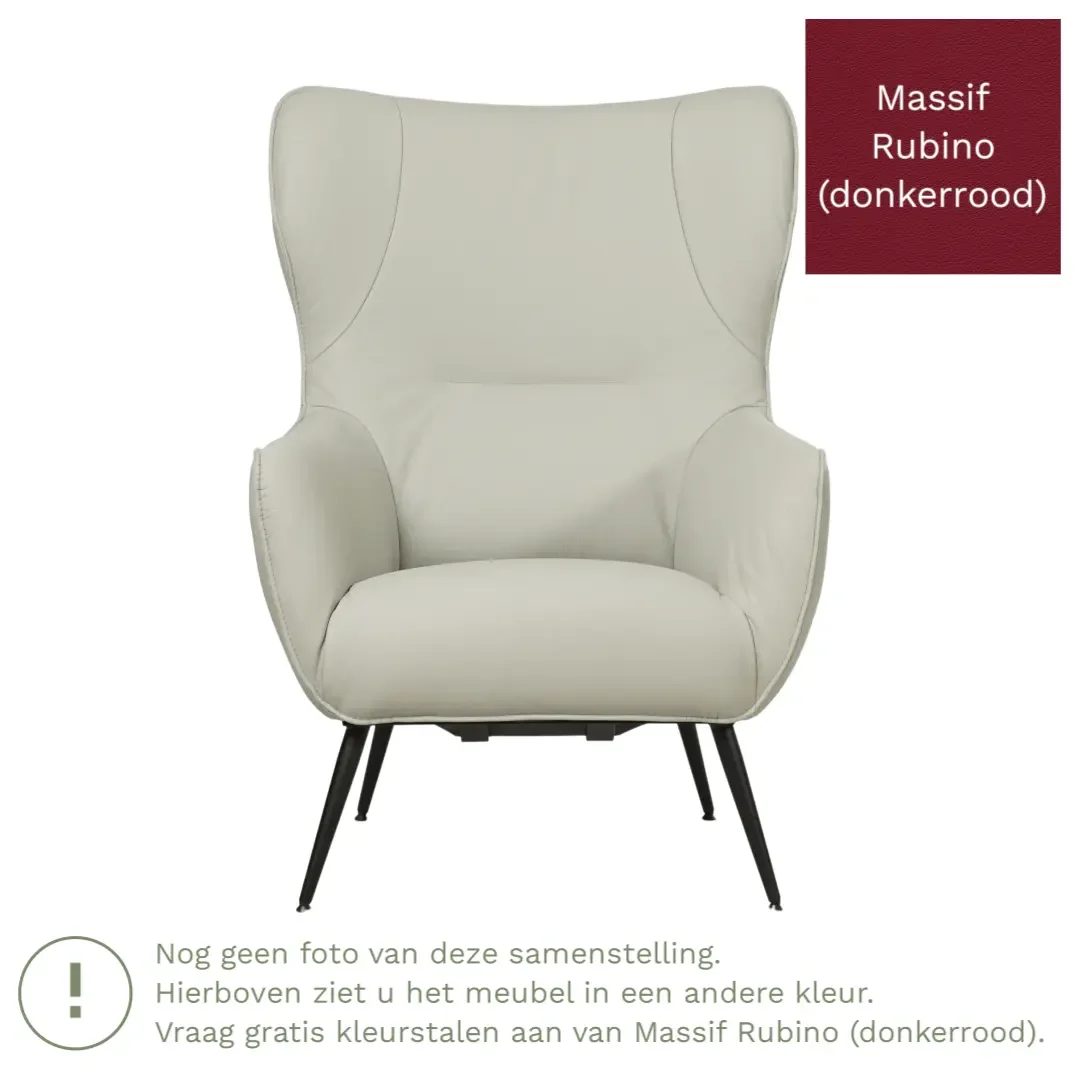 afbeelding van Leren fauteuil Flair - Massif Rubino (donkerrood)