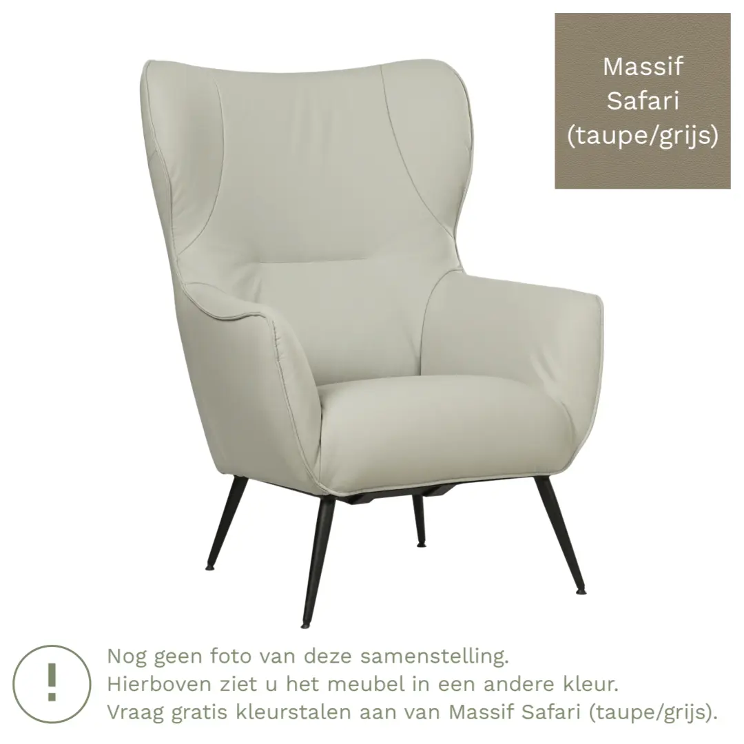 afbeelding van Leren fauteuil Flair - Massif Safari (taupe/grijs)